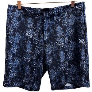 Jack Nicklaus Mens Printed Golf Shorts 9” Inseam Pineapple Navy Print Size 36